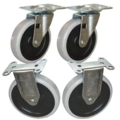 Rubbermaid 5 Inch Swiv & Rig Caster Kit With Hardware For Utility Cart