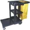 Rubbermaid Black, Janitor Cart, Overall Length 46", Overall Width 21-3/4", Overall Height 38-3/8" 1 Rubbermaid Black, Janitor Cart, Overall Length 46", Overall Width 21-3/4", Overall Height 38-3/8" -Rubbermaid PI Asset 1138802