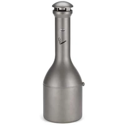 Rubbermaid 4 Gal. Cigarette Receptacle, 39" Height, 13" Base Dia., Metal, Pewter 3 Rubbermaid 4 Gal. Cigarette Receptacle, 39" Height, 13" Base Dia., Metal, Pewter