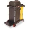 Rubbermaid Black Microfiber Janitor Cart, 48-1/4"L X 22"W X 53-1/2"H, Number Of Shelves: 1 -Rubbermaid PI Asset 1174751