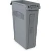 Rubbermaid Slim Jim 23 Gal. Rectangular Open Top Utility Trash Can, 30"H, Gray -Rubbermaid PI Asset 1184902
