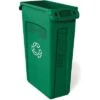 Rubbermaid 23 Gal. Rectangular Recycling Can, Plastic, Green -Rubbermaid PI Asset 1184904