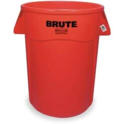 Rubbermaid BRUTE 44 Gal. Round Open Top Utility Trash Can, 31-1/2"H, Red