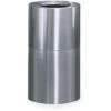 Rubbermaid Crowne 21 Gal. Round Open Top Decorative Trash Can, 32"H, Silver -Rubbermaid PI Asset 1185527