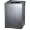 Rubbermaid SILHOUETTE 40 Gal. Square Open Top Decorative Fire-Resistant Trash Can, 31-1/2"H, Silver -Rubbermaid PI Asset 1185529