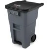 Rubbermaid BRUTE 50 Gal. Rectangular Flat Top Roll Out Trash Can, 39-37/64"H, Gray -Rubbermaid PI Asset 1192884