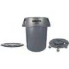 Rubbermaid Trash Can: BRUTE, Round, 44 Gal Capacity, 31 1/2 In H, Gray -Rubbermaid PI Asset 1200781