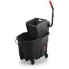 Rubbermaid Mop Bucket And Wringer: 8 3/4 Gal Capacity, Black, Side Press 2 Rubbermaid Mop Bucket And Wringer: 8 3/4 Gal Capacity, Black, Side Press -Rubbermaid PI Asset 1203709
