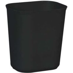 Rubbermaid 3-1/2 Gal. Rectangular Open Top Decorative Fire-Resistant Wastebasket, 12-1/4"H, Black
