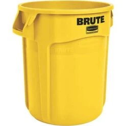 Rubbermaid BRUTE 55 Gal. Round Open Top Utility Trash Can, 33"H, Yellow