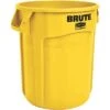 Rubbermaid Trash Can, 10 Gal, Stationary, Round, Plastic, Yellow -Rubbermaid PI Asset 1205625