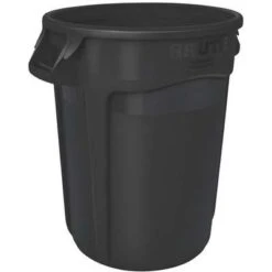 Rubbermaid BRUTE 55 Gal. Round Open Top Utility Trash Can, 33"H, Black