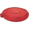 Rubbermaid BRUTE Series Trash Can Top, Round, Flat, 55 Gal., Red -Rubbermaid PI Asset 1205631
