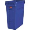 Rubbermaid Slim Jim 16 Gal. Rectangular Open Top Utility Trash Can, 25"H, Blue 2 Rubbermaid Slim Jim 16 Gal. Rectangular Open Top Utility Trash Can, 25"H, Blue -Rubbermaid PI Asset 1205925