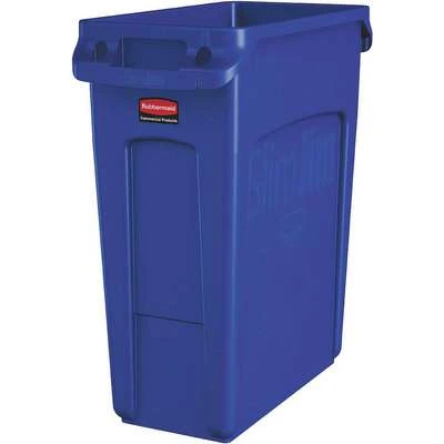 Rubbermaid Slim Jim 16 Gal. Rectangular Open Top Utility Trash Can, 25"H, Blue 3 Rubbermaid Slim Jim 16 Gal. Rectangular Open Top Utility Trash Can, 25"H, Blue