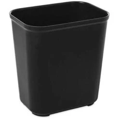 Rubbermaid 7 Gal. Rectangular Open Top Decorative Wastebasket, 15-5/16"H, Black