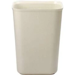 Rubbermaid 10 Gal. Rectangular Open Top Decorative Fire-Resistant Wastebasket, 20"H, Beige