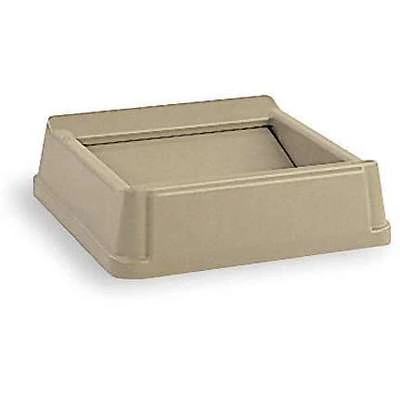 Rubbermaid COMMERCIAL PRODUCTS Trash Can Top: Untouchable, For 35 Gal_50 Gal Cntnr Cap, Tan 3 Rubbermaid COMMERCIAL PRODUCTS Trash Can Top: Untouchable, For 35 Gal_50 Gal Cntnr Cap, Tan
