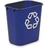Rubbermaid 3-1/4 Gal. Rectangular Recycling Wastebasket, Plastic, Blue -Rubbermaid PI Asset 1208794