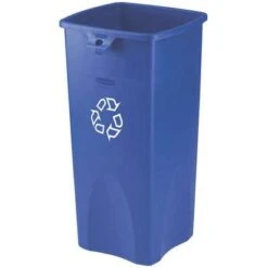 Rubbermaid 23 Gal. Blue Stationary Recycling Container, Open Top