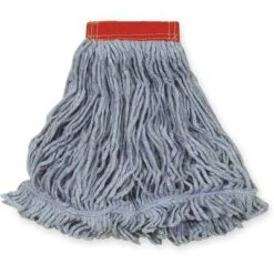 Rubbermaid Wet Mop: Synthetic, 18 Oz. Dry Wt, 5 In Headband Size, Blue