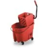 Rubbermaid Red Polypropylene Mop Bucket And Wringer, 8-3/4 Gal. 1 Rubbermaid Red Polypropylene Mop Bucket And Wringer, 8-3/4 Gal. -Rubbermaid PI Asset 1209316