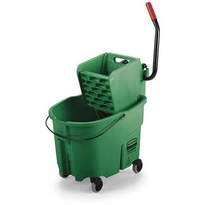 Rubbermaid Green Polypropylene Mop Bucket And Wringer, 8-3/4 Gal. 3 Rubbermaid Green Polypropylene Mop Bucket And Wringer, 8-3/4 Gal.