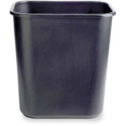Rubbermaid 7 Gal. Rectangular Open Top Utility Wastebasket, 15"H, Black