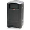 Rubbermaid Plaza 50 Gal. Square Dome Top Utility Trash Can, 42-1/8"H, Black -Rubbermaid PI Asset 1213004