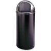 Rubbermaid Marshal 25 Gal. Round Dome Top Utility Trash Can, 42"H, Black -Rubbermaid PI Asset 1213006