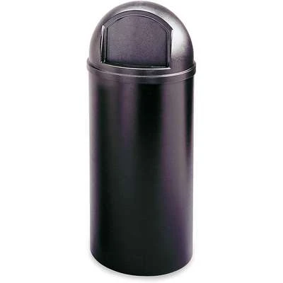 Rubbermaid Marshal 25 Gal. Round Dome Top Utility Trash Can, 42"H, Black 3 Rubbermaid Marshal 25 Gal. Round Dome Top Utility Trash Can, 42"H, Black
