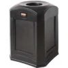 Rubbermaid Landmark Series 35 Gal. Square Funnel Top Decorative Trash Can, 31"H, Black 2 Rubbermaid Landmark Series 35 Gal. Square Funnel Top Decorative Trash Can, 31"H, Black -Rubbermaid PI Asset 1213983