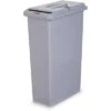 Rubbermaid Slim Jim 23 Gal. Rectangular Flat Top Utility Confidential Waste Container, 30"H, Gray -Rubbermaid PI Asset 1216346