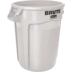 Rubbermaid BRUTE 20 Gal. Round Open Top Utility Trash Can, 23"H, White
