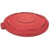 Rubbermaid BRUTE Series Trash Can Top, Round, Flat, 32 Gal., Red -Rubbermaid PI Asset 1219165