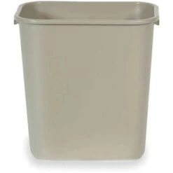 Rubbermaid 7 Gal. Rectangular Open Top Utility Wastebasket, 15"H, Beige