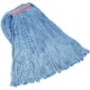Rubbermaid Wet Mop: Synthetic, 18 Oz. Dry Wt, 1 In Headband Size, Blue, 12 PK