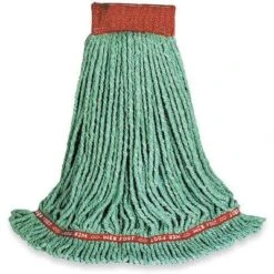 Rubbermaid Wet Mop: Synthetic, 18 Oz. Dry Wt, 5 In Headband Size, Green