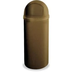 Rubbermaid Marshal 15 Gal. Round Dome Top Utility Trash Can, 36-1/2"H, Brown