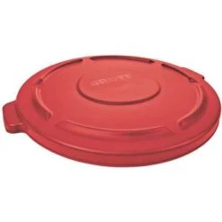Rubbermaid COMMERCIAL PRODUCTS Trash Can Top: BRUTE, For 20 Gal Cntnr Cap, Flat, Red