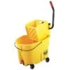 Rubbermaid Mop Bucket And Wringer: 8 3/4 Gal Capacity, Yellow, Side Press -Rubbermaid PI Asset 1274245