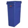 Rubbermaid Trash Can, 23 Gal, Stationary, Rectangular, Plastic, Blue -Rubbermaid PI Asset 1274634