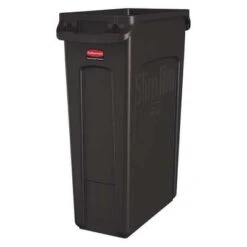Rubbermaid Slim Jim 23 Gal. Rectangular Open Top Utility Trash Can, 30"H, Brown