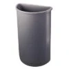 Rubbermaid Trash Can, 21 Gal, Stationary, Half-Round, Plastic, Gray