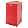 Rubbermaid Step Can: Defender, Metal, Red, 25 Gal Capacity, 21 In Wd/Dia -Rubbermaid PI Asset 1302800