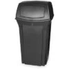 Rubbermaid Trash Can, 35 Gal, Stationary, Square, Plastic, Black -Rubbermaid PI Asset 1329083
