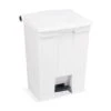 Rubbermaid Step Can, 18 Gal, Stationary, Rectangular, Plastic, White -Rubbermaid PI Asset 1333950
