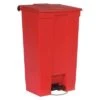 Rubbermaid Step Can, 23 Gal, Stationary, Rectangular, Plastic, Red -Rubbermaid PI Asset 1333953