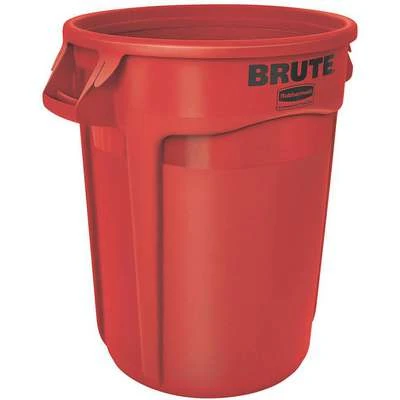 Rubbermaid Trash Can, 20 Gal, Stationary, Round, Plastic, Red 3 Rubbermaid Trash Can, 20 Gal, Stationary, Round, Plastic, Red