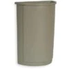 Rubbermaid Untouchable 21 Gal. Half-Round Open Top Utility Trash Can, 28"H, Beige -Rubbermaid PI Asset 1343449